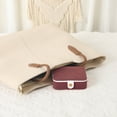 thumbnail image 5 of REGALWOVEN Portable Jewelry Box with Button, Mini Faux Leather Jewelry Organizer Boxes Storage Display Holder Wine Red, 5 of 7