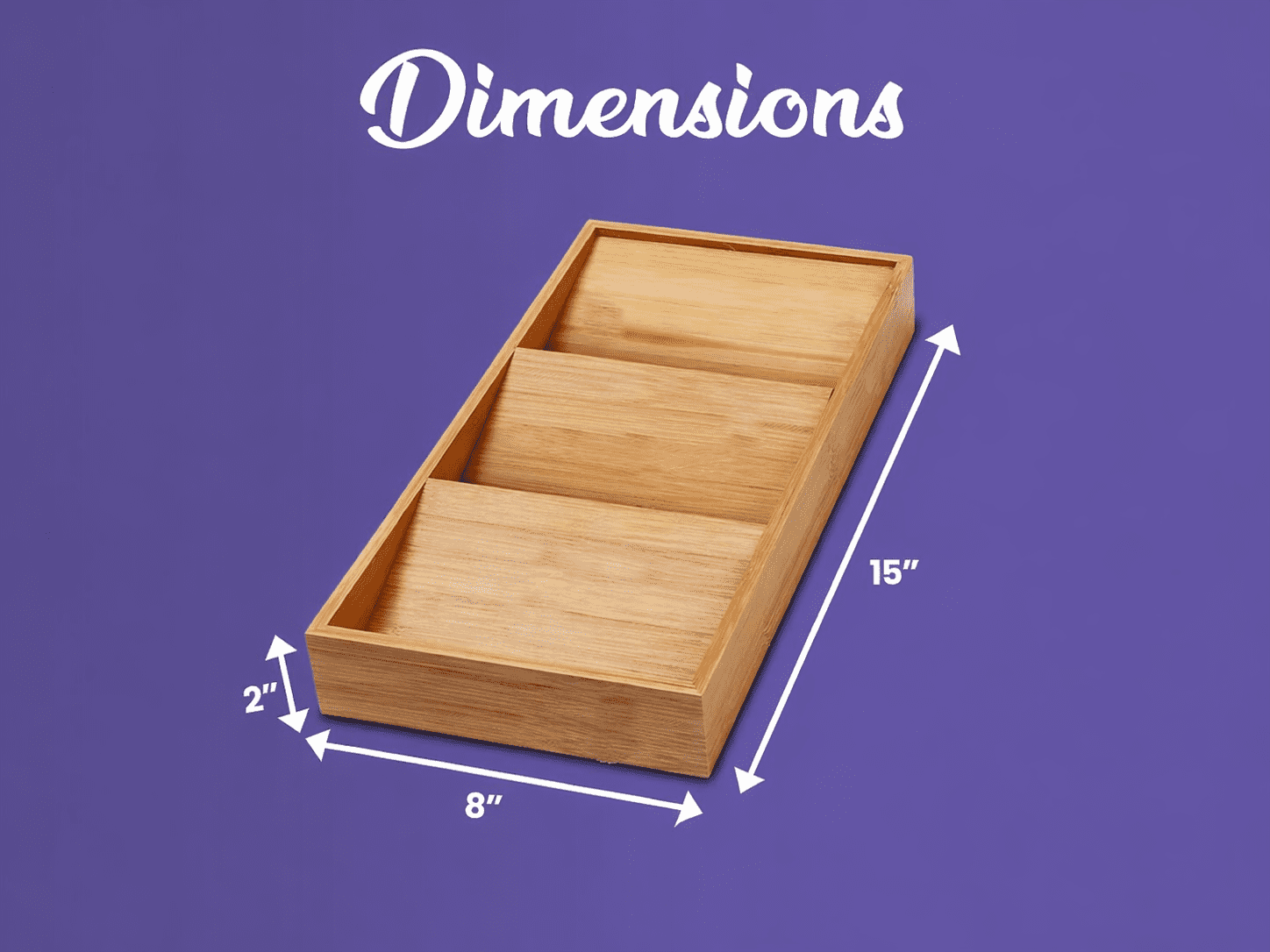YBM Home Organizer Tray for Cabinet and Kitchen Drawers, Brown, 3 Selves, 8 in. Width