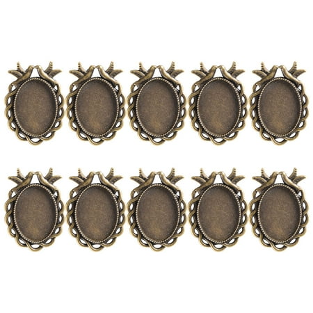 

50pcs Vintage Oval Shape Pendant Trays Blank Pendant Trays for DIY Jewelry
