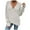 White, variant on Fesfesfes Women Sweaters Solid Color Long Sleeve Pullove V-Neck Warp Sweater Tops or