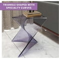 thumbnail image 5 of LeisureMod 15.75" Triangular Side Table, Stackable Plastic Accent End Table for Indoor & Outdoor Use, Weather-Resistant Modern Patio & Living Room Table, Set of 2, Clear, 5 of 7