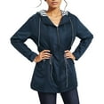 thumbnail image 2 of KDFJPTH Womens Rain Jacket With Hood Lightweight Long Sleeve Windbreaker Zip Up Drawstring Raincoat With Pockets Womens Coat Women's Pullover Windbreaker, 2 of 8