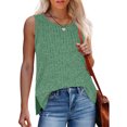 thumbnail image 3 of TKLPEHG Sleeveless Tank Tops for Women Crew Neck Basic Tank Top Sleeveless T Shirt Loose Lightweight Casual Comfy Summer Clothes Solid Color Fashion Blouses (Green,XXL), 3 of 8