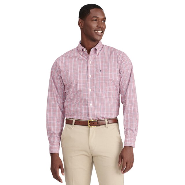 Camisa IZOD Advantage Performance de manga larga para Hombre - Rojo