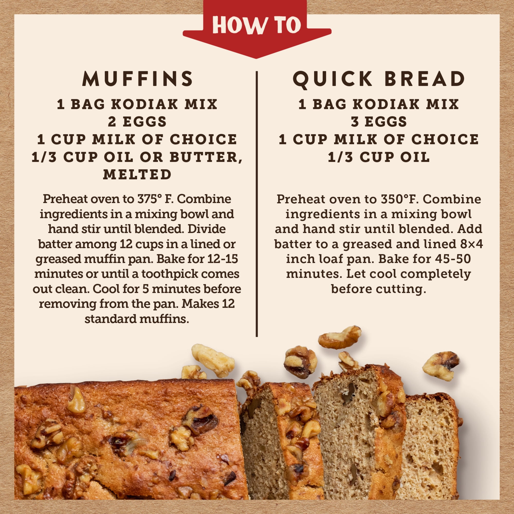 Kodiak Protein-Packed Banana Muffin and Quick Bread Mix, 14 oz Box