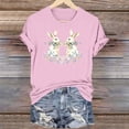thumbnail image 2 of Feancey Women's Cute T-Shirts Easter Egg Holiday Shirt Funny Casual Short Sleeve Round Neck Tops Summer Loose Bunny Tees Dark Gray L, 2 of 7
