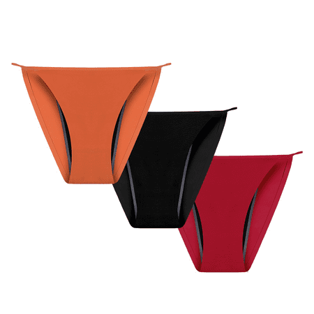 Fulorrnie Underwear for Women Plus Size Bikini Leakproof Breathable Panties Period Seamless Elastic Waist Panty Orange XL