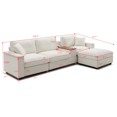 thumbnail image 3 of 120" Modular Sectional Sofa with Charging and Cup Holders, L-Shaped Cloud Couch with 360° Swivel Tray, Drop Down Table and Storage Ottoman, Beige, 3 of 9