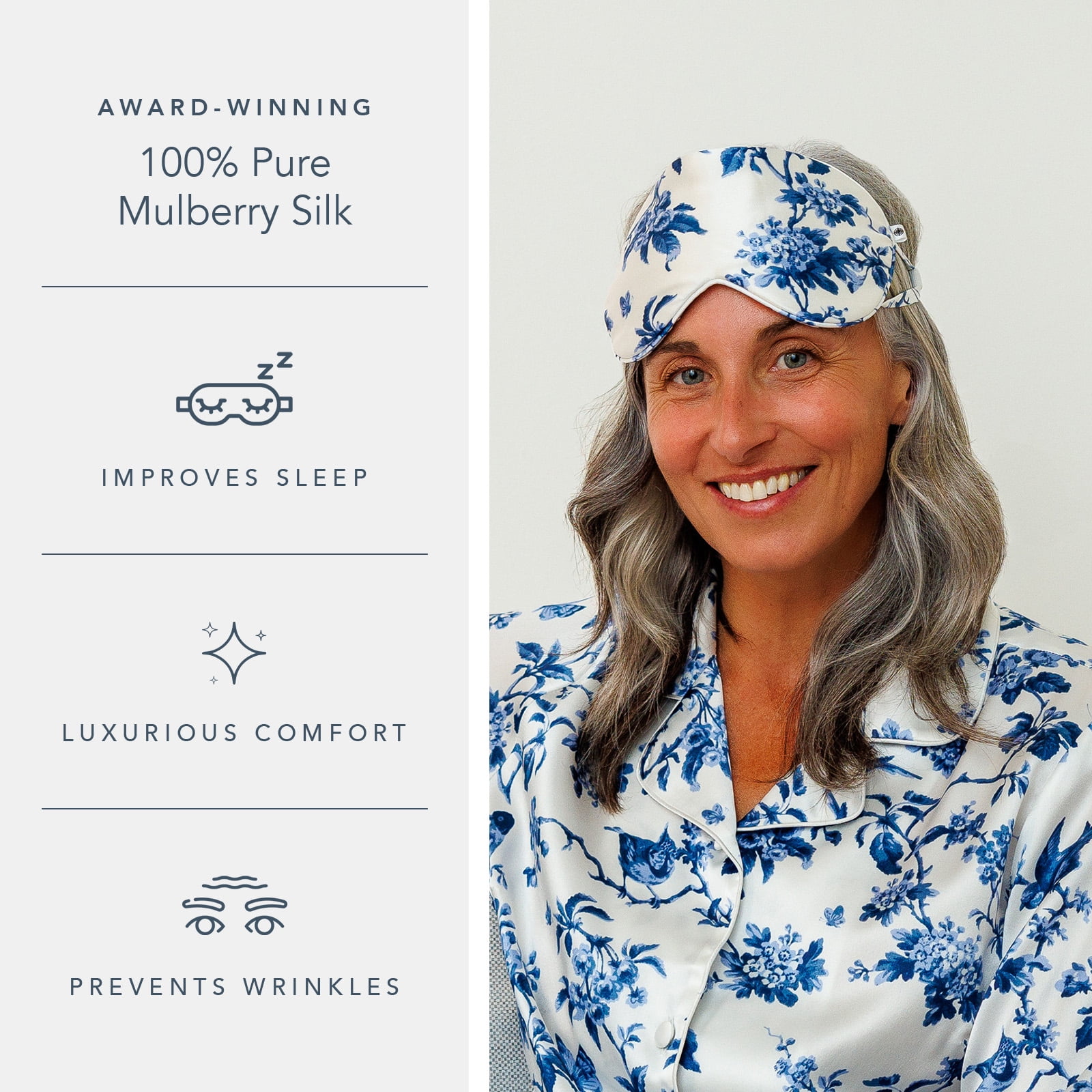 Fishers Finery 25 Momme Mulberry Silk Sleep Mask | Prevents Wrinkles | Travel Mask (Tea Cup)
