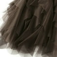 thumbnail image 5 of YUEJUIR Women's Mesh Skirt Solid Color A-Line Skirts Fluffy Irregular Ruffle Cake Skirt (Coffee,One Size), 5 of 5