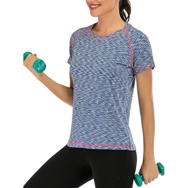 Women's Yoga Tops Dri Fit Cool Activewear Workout T-Shirt Slim Fit Yoga  Tops Activewear Sports Top 