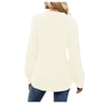 thumbnail image 2 of Fashnice Chandail pour Femmes Col Rond Chandail Chaud d'Hiver Décontracté Tricoté Abricot TG, 2 of 3