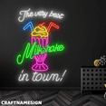 thumbnail image 2 of Craftnamesign Milkshake Neon Sign, Milkshake Bar Wall Art, Ice Cream Store Wall Decor, 2 of 5