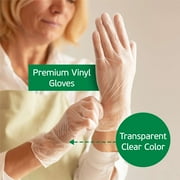 Tender Gentle Disposable Vinyl Gloves 100 ct. - Medium - Clear - Latex Free - Food Safe Gloves