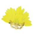 thumbnail image 1 of Máscara de plumas artificiales de media cara, accesorio de moda para fiesta de disfraces de cosplay Oro, 1 of 8