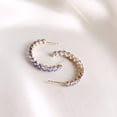 thumbnail image 2 of Natural Tanzanite Hoop Earrings, 14K Solid Yellow Gold Hoop Earrings, December Birthstone Earrings, Tanzanite Jewelry, Christmas Present, 2 of 7