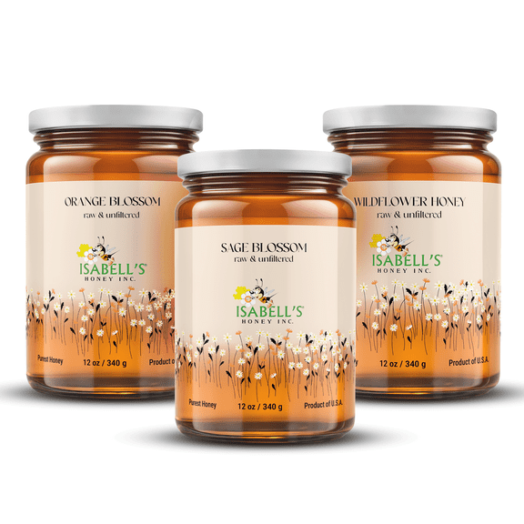 3 Packs of Sage Blossom - 100% Natural Honey (12 Oz Each)