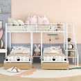thumbnail image 2 of Bellemave Triple Bunk Bed with Stairs, Metal Full over Twin-Twin Bunk Bed with Storage Drawers, Heavy-Duty Bunk Bed for 3 Kids, Teens, Boys & Girls (White), 2 of 8