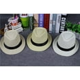 thumbnail image 3 of Straw Beach Fedora Hat for Men - UV Protection Wide Brimmed Sun Hat - Panama Summer Outdoor Cap, 3 of 9
