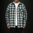 thumbnail image 2 of KaLI_store Tshirts Shirts For Men Men's Casual Dress Shirts Long Sleeve Button Down Denim Shirt Plaid Collar Work Shirt with Pocket, 2 of 4