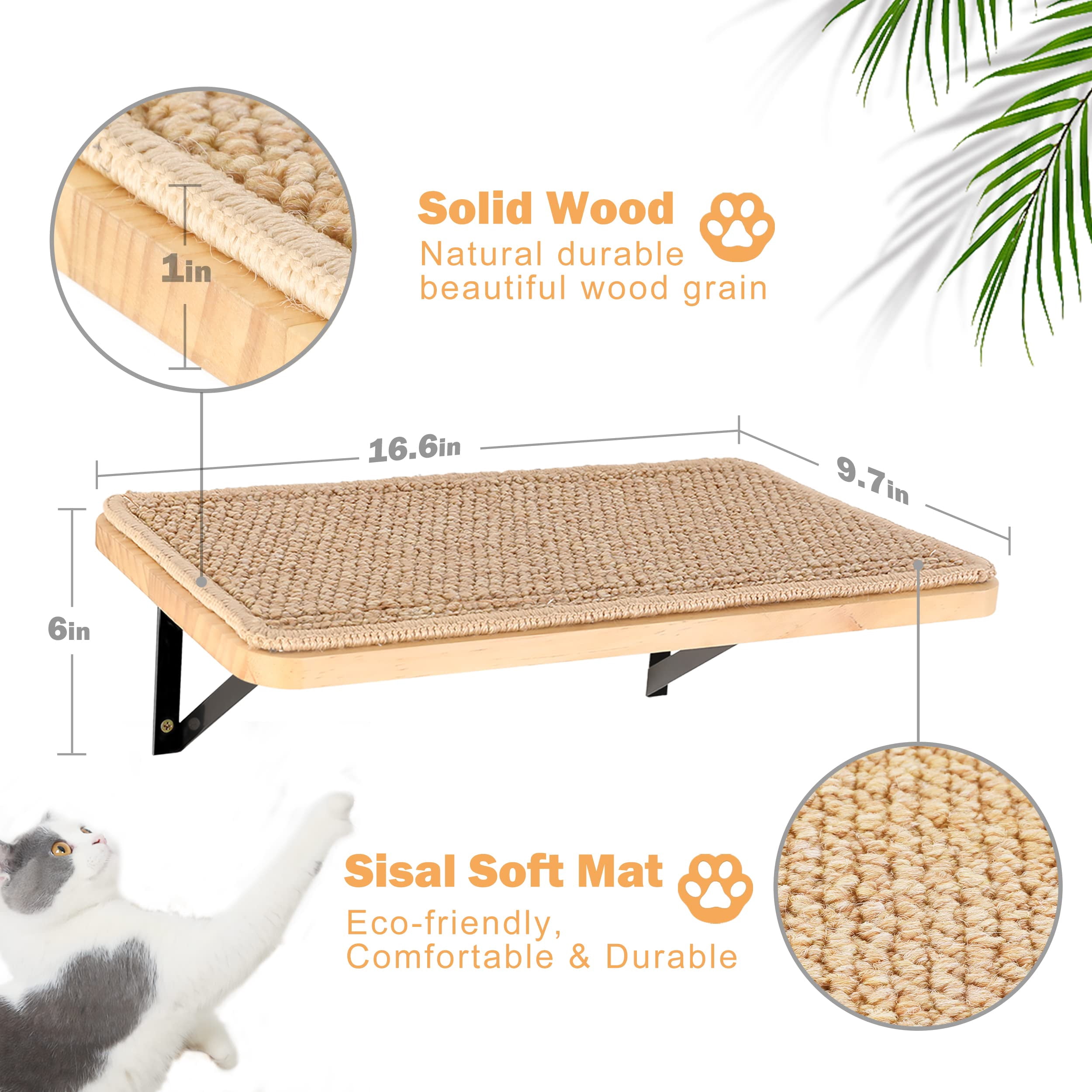 Wood Shelf Combo A (4 Pieces) Cat Perch Wall Mounted Playground
