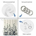 thumbnail image 4 of Navy Botanical Shower Curtain, Waterproof Shower Curtains for Bathroom, Blue Dragonfly Flower Leaf Retro Style Washable Fabric Bathtub Curtain Set Bath Decor with 12 Hooks Long 72"x84", 4 of 8