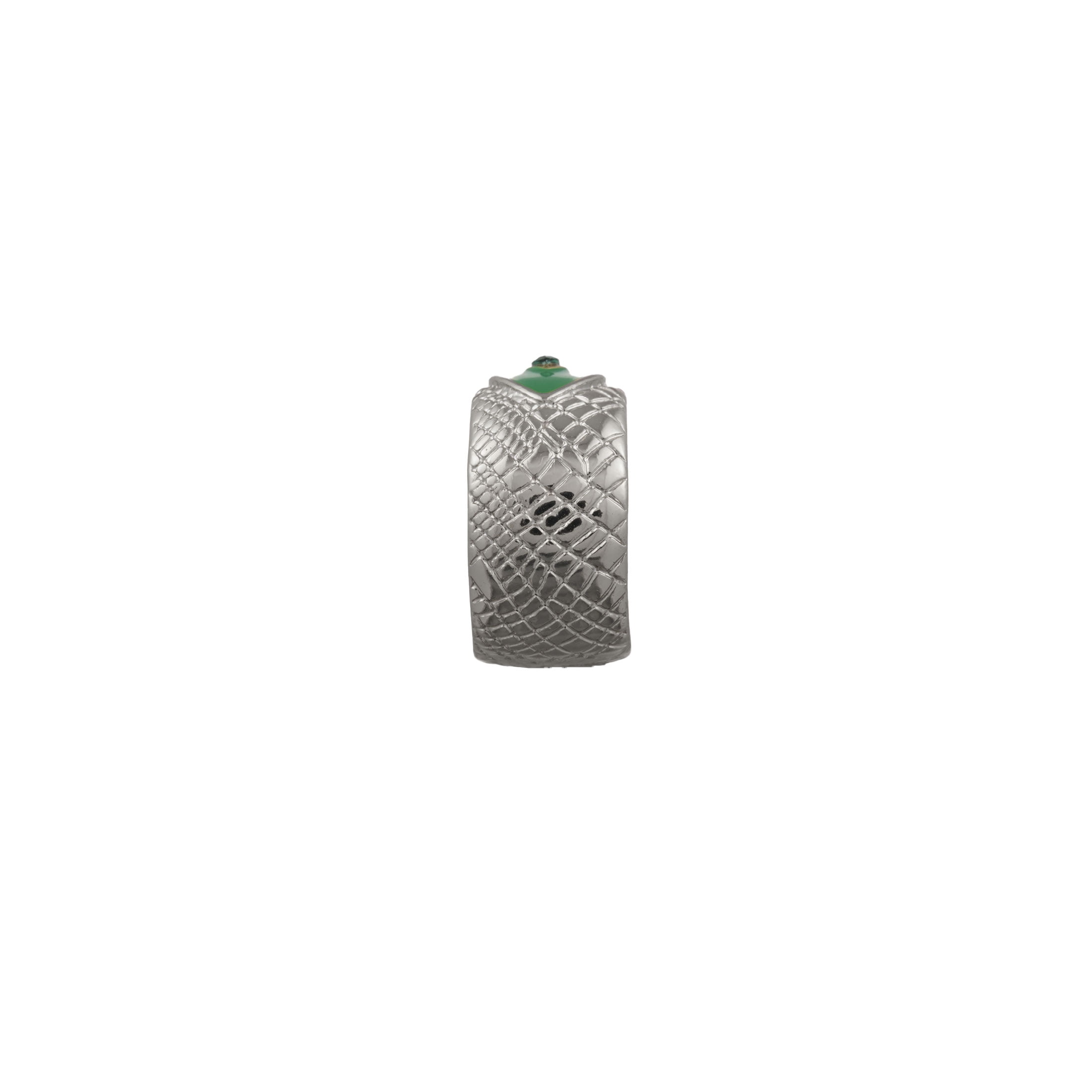 Bella by Thorne Croc Evil Eye Cigar Adult Band Ring, Silver- 9, (Unisex)