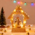 thumbnail image 3 of Osdhezcn Artistic Detailed Resin Manger Scene with Illuminating LED Light Holiday Accent, 3 of 14