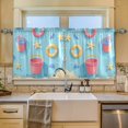 thumbnail image 2 of Yayeee Kitchen Curtains Set of 2 Light Filtering 57"x24" Over Sink Window Panels, Pink Beach Toys Pattern, 2 of 7
