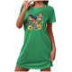 thumbnail image 2 of Camisón corto de talla grande para mujer, camisón de manga corta con estampado de pecho a la moda, camisón para mujer, 2 of 5