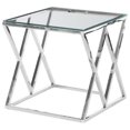 thumbnail image 1 of Best Master Table d'Appoint Carrée en Acier Inoxydable et Verre Argent/transparent, 1 of 1