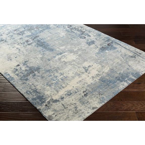 Hauteloom Ramsbottom Living Room, Bedroom Area Rug - Contemporary - Blue, Black, Charcoal - 5' x 7'6"