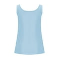 thumbnail image 6 of Bmawag Plus Size Women's Tank Tops Sleeveless Crew Neck Solid Color Sweatshirt Women's Winter Casual Loose Pullover Tops Light Blue M, 6 of 7