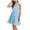 Light Blue, variant on Faraee Girl's Halter Neck Sleeveless Summer Dress Smocked Waist A-line Sundress Tulle Mini Swing Pleated Skirt with 3 Layers Navy 11-12 Years