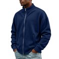 thumbnail image 3 of Men's Corduroy Zip Up Shacket Stand Collar Long Sleeve Corduroy Shirt MenStand Collar Coat Vintage Jackets Outerwear with Pockets, 3 of 6