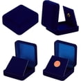 thumbnail image 1 of 4PCS Velvet Badge Display Box 2.7x2.6inch Flocking ABS Plastic Badge Medal Keepsake Display Boxss Midnight Blue Velvet Inside Display Case with Hole for Badges Metal Keepsake Display, 1 of 5