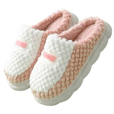 

GEZHEN Women s Autumn and Winter Corduroy Cotton Slippers S Fuzzy Happy Face Cute Preppy House for Indoor Outdoor Plush Shoes