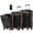 Black, variant on imerelez Luggage Set of 3, 20inch with USB Port, front opening design Airline Certified Carry on Luggage, ABS Hard Shell Luggage with Spinner Wheels,White and Brown