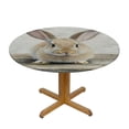 thumbnail image 3 of Orinice Rabbit Round Table Cover Stain Resistant Washable Indoor Outdoor Tablecloth Kitchen Dining Wedding Parties 100% Polyester Fiber 31-35, 3 of 8
