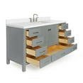 thumbnail image 5 of ARIEL Cambridge 61 Inch Rectangle Sink Vanity With White Quartz Countertop In Grey, 5 of 7
