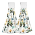 thumbnail image 2 of Car with Animal Hand Towels 2 Pack Quick Dry Velvet Soft with Velcro Kitchen Bath 14x18in, 2 of 7