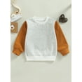 thumbnail image 2 of Mialoley Chandails en Molleton pour Garçons et Filles Col Rond Contraste Couleur Manches Longues Chandails à Capuchon Bébé Automne Hiver Pulls Décontractés, 2 of 8