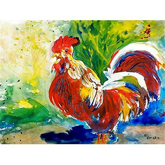 Betsy Drake PM144 Red Rooster Place Mat - Set of 4