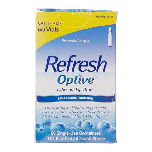 Refresh Optive Lubricant Eye Drops Single Use Containers 60 Ea