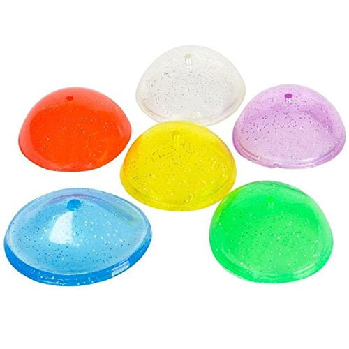 12 Pack Glitter Rubber Pop-up Poppers Toy 1.75 Inch In Assorted Colors ââ¬â For Kids, Boys, Girls