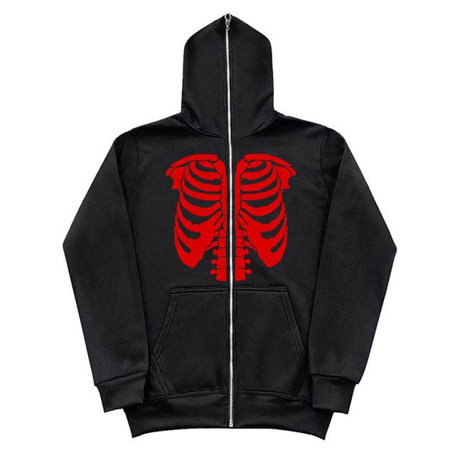 WILLBEST Sudaderas En Pareja Male And Female Couple Dark Fashion Print Sport Hooded Full Zip Hoodie XXXGrande