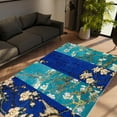 thumbnail image 3 of LaModaHome Non-Slip Rug Blue Pop Art Rug: Colorful Home Decor Washable Mat Child Stain Resistant Living Room Kitchen Carpet - Size: 6,6X2,6ft(200X80cm), 3 of 5