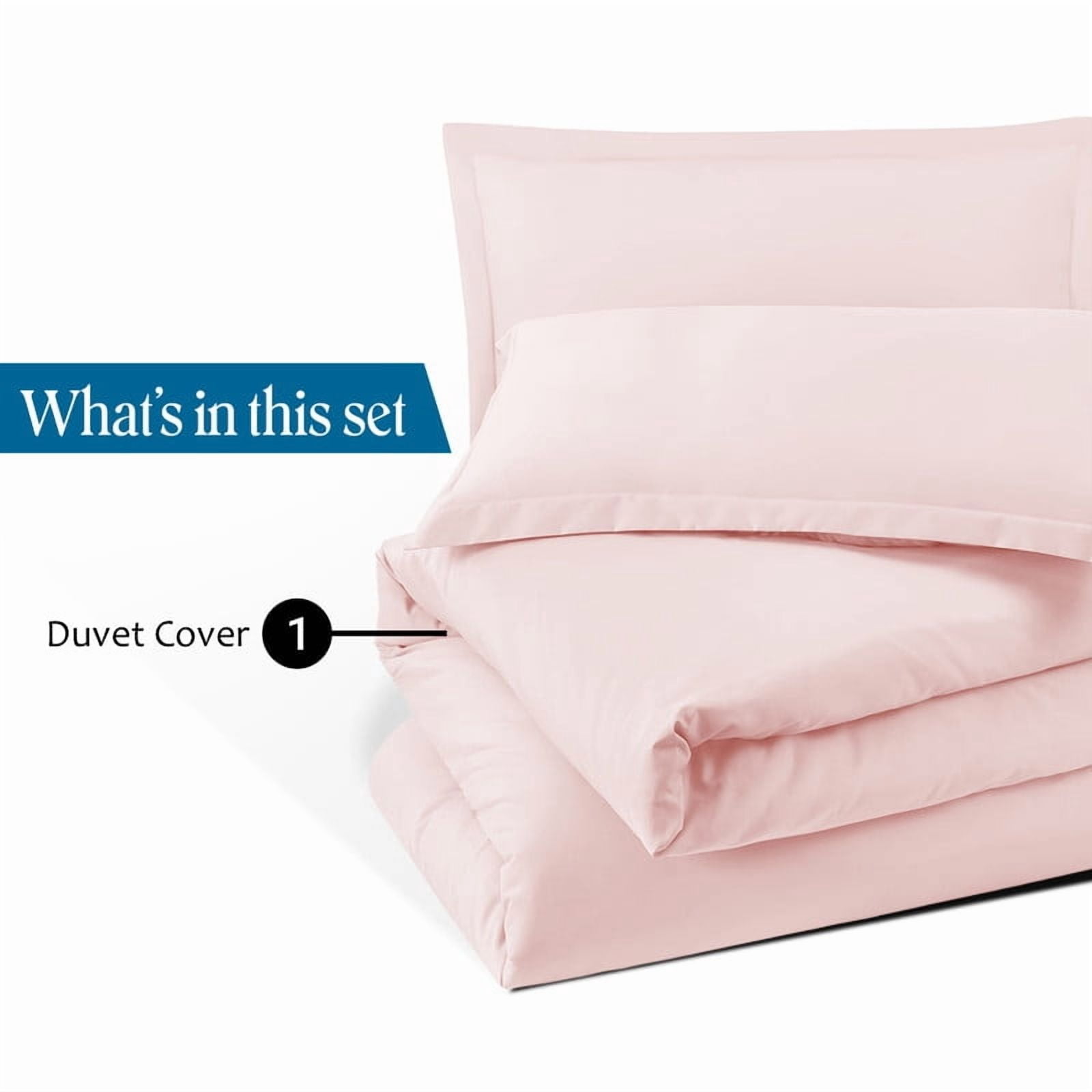 900 TC 100% Egyptian Cotton Duvet Cover Zipper Closur Ultra Soft Durable and Fade Resistant Color Blush-Pink Solid size Full/Queen