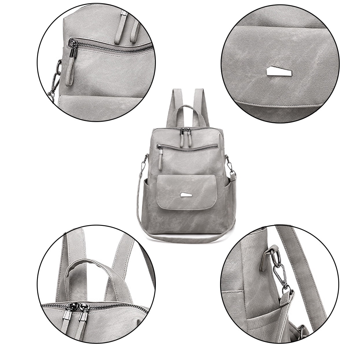 PU Leather Backpack Purse for Women Fashion Multipurpose  display picture 1