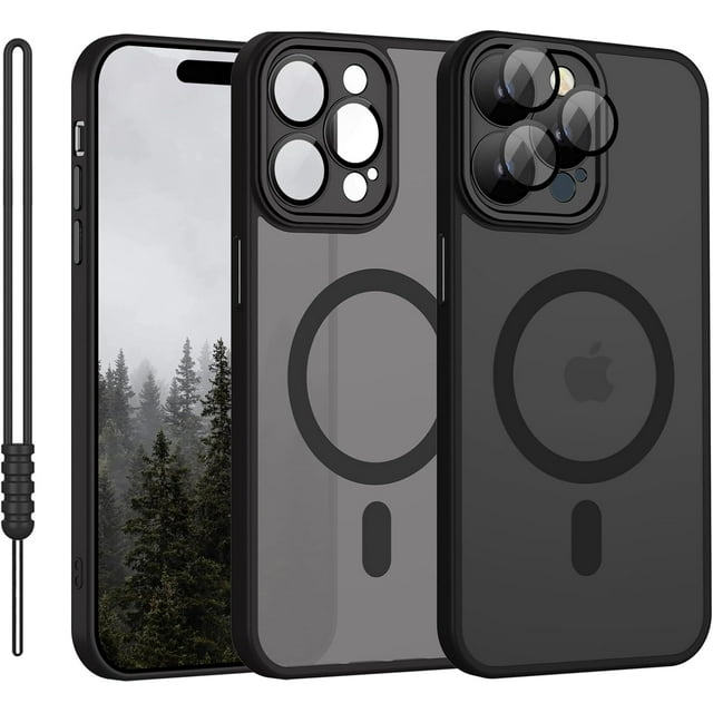 UTAH-iPhone 14 Pro Case Compatible with MagSafe, Phone Case iPhone 14 Pro Magnetic Slim Thin Translucent Matte Back Shockproof Anti-Yellow Protective Cover Case for iPhone 14 Pro Black